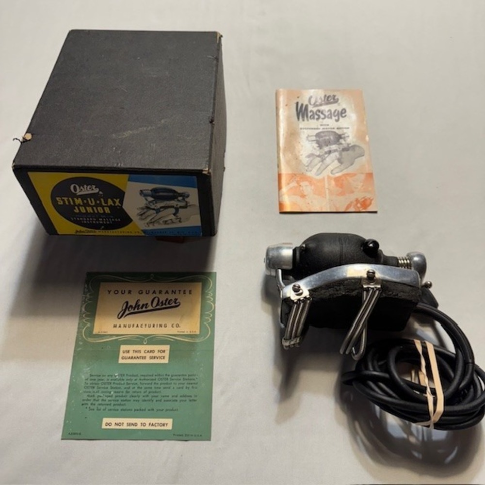Vintage Oster Stim-U-Lax Junior Model‎ M-4 with box and manual TESTED